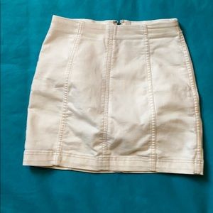 Free People winter white denim skirt